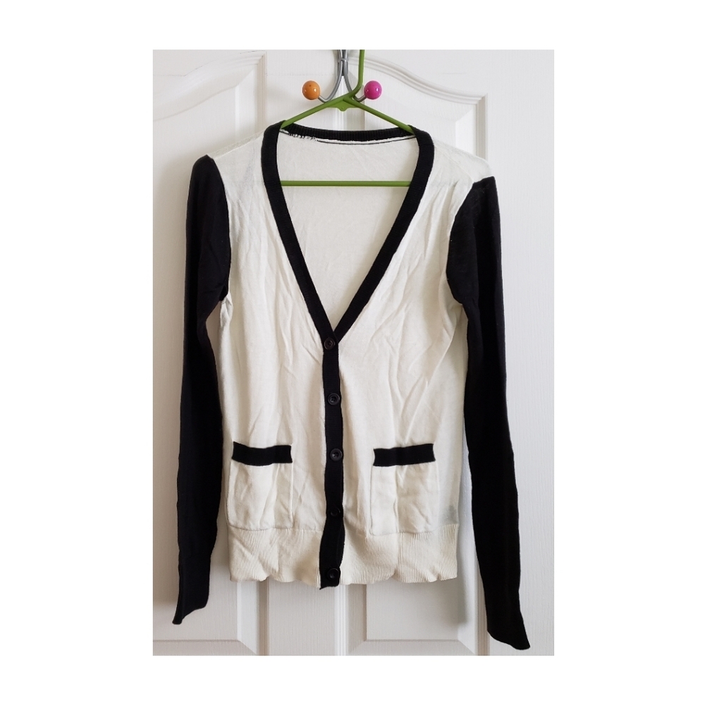 black & white cardigan